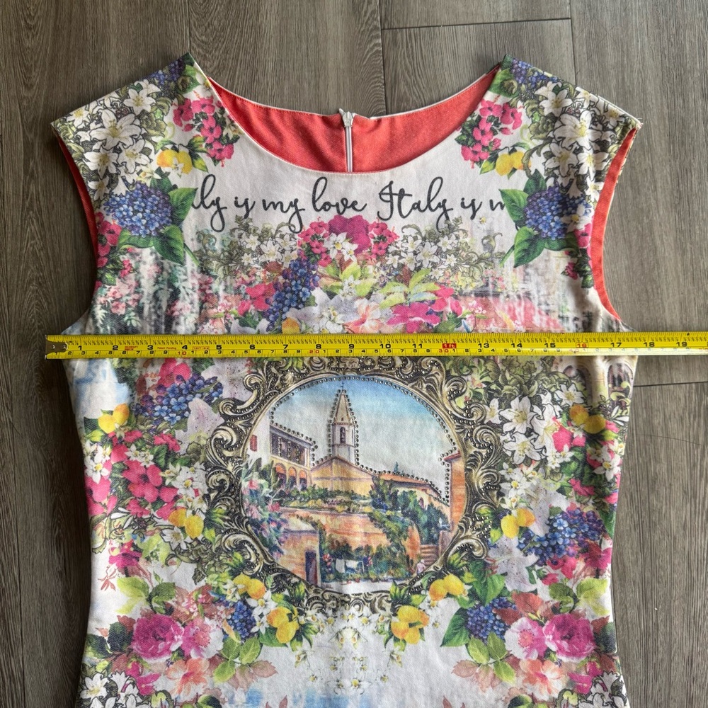 Floral Graphic Summer Dress with Italy Print Size US M-L Euro: XL - Picture 6 of 15
